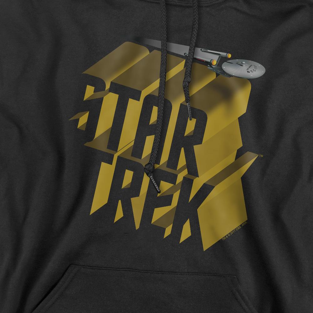 STAR TREK Męska bluza z kapturem z logo 3D