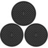 3 Pack Silicone Coasters for Drinks, Thickened Black Coaster with Deep Tray Grooved Design Cup Mat, Washable Heat Resistant Durable Non-Slip Coasters