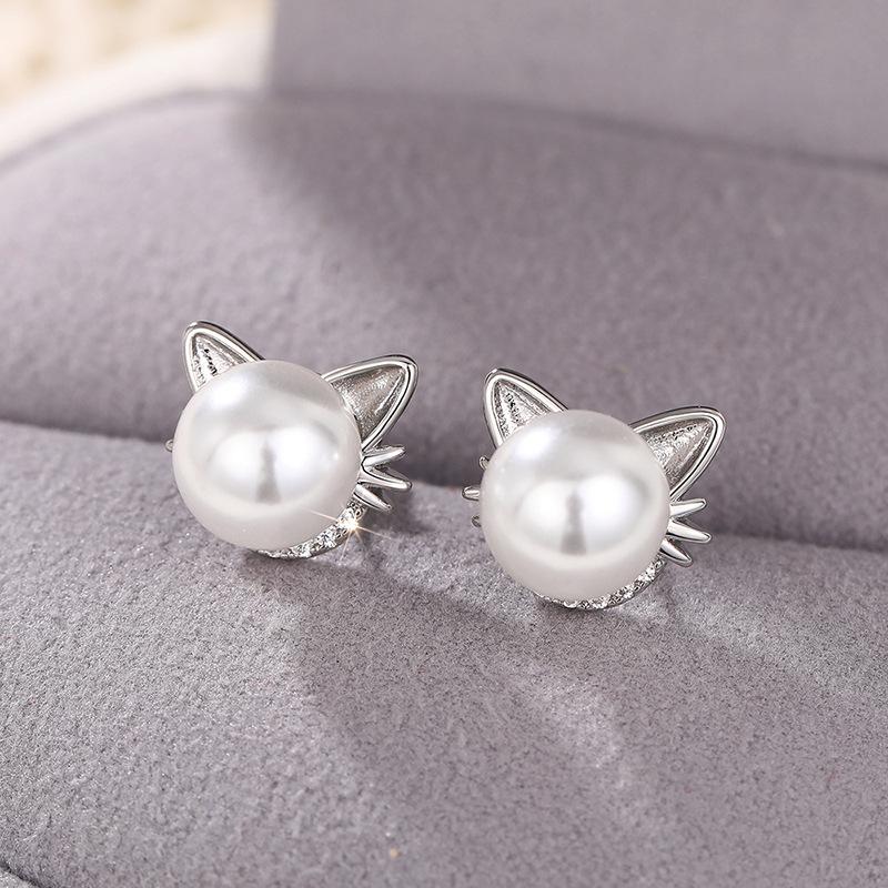 Elegant, Rund, Hochwertiger Funkelnder Zirkon Perlenbesetzter Kopfschmuck mit einem Nischen-Design, Brautohrringe im Ins-Stil Großhandel