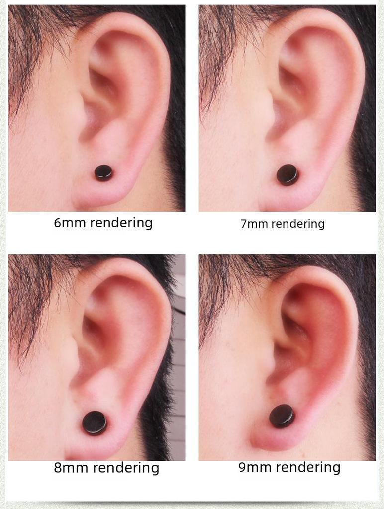 Titanium Steel Black Barbell Earrings - Hip-Hop Rock Dumbbell Screws, Non-Allergenic & Trendy.