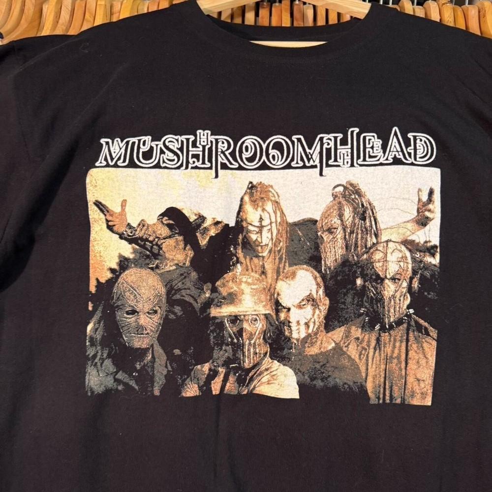 Винтажная Черная Хлопковая Футболка Группы Mushroomhead Унисекс Концертная S - 5XL MQ238 Унисекс Футболка S