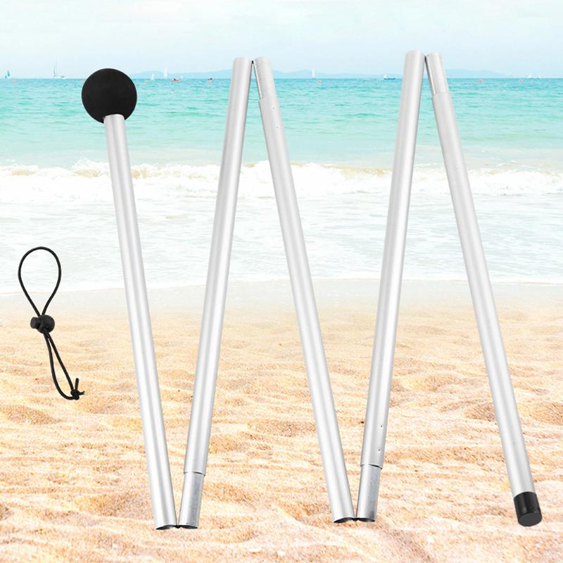 1Pc 5Section 1.6/2M Aluminum Alloy Adjustable Shelter Awning Support Pole Foldable Beach Canopy Tent Pole Shelter Tarp Pole
