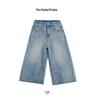 Women's Spring/Summer 2026 Light Blue Wide-Leg Jeans - Trendy, Slimming, Casual, and Fashionable.