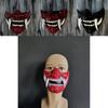Teufelskrieger Hannya Halbgesichts Latexmaske Halloween Kostüm Requisite Furchteinflößende Cosplay Requisite