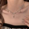 Trendy Chic Star Crystal Zircon Pendant Tassel Necklace for Women Girls Y2K Clavicle Chain Party Accessories Jewelry Gifts