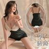 Sexy Lingerie Seduction Women's Suspender Nightdress Pure Desire Wind Contrasting Color Splicing Short Skirt Set
