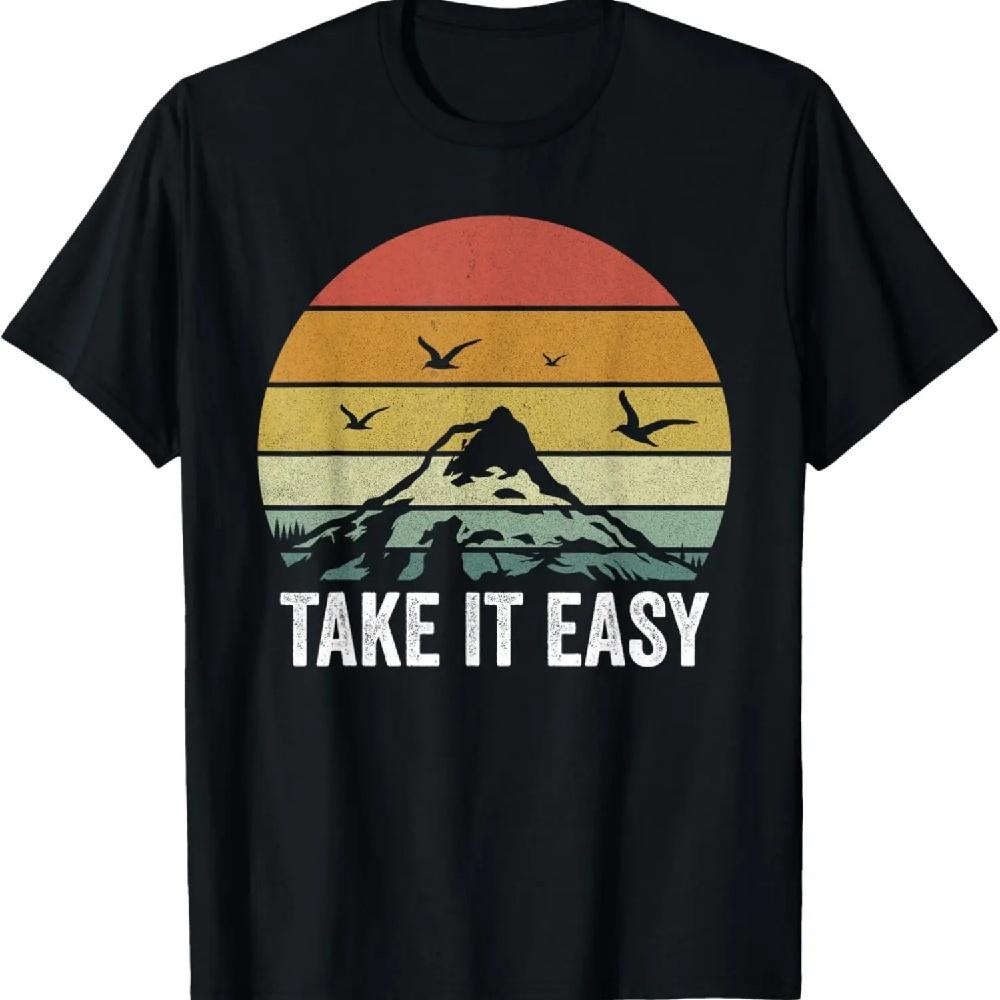 

Retro Take It Easy Shirt Vintage Outdoors Camping T-Shirt XXXXXL чёрный