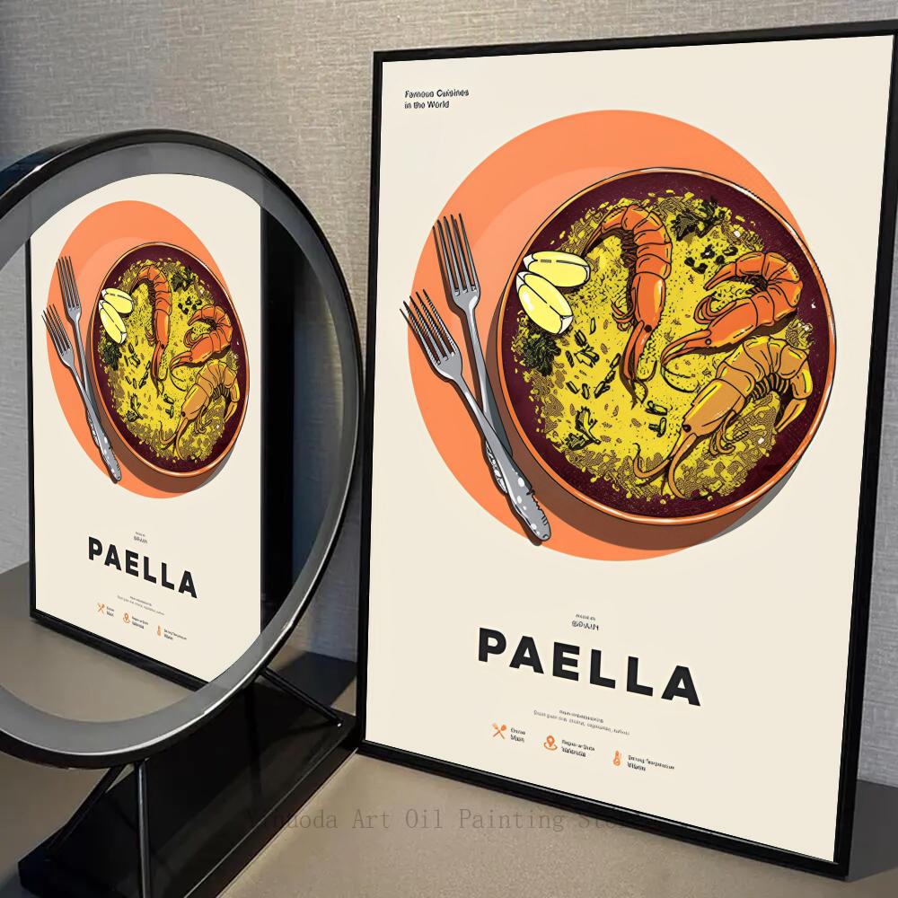 1PC Japanese Style Thai Noodle Abstract Food Poster Self-adhesive Art Waterproof Paper Sticker Coffee House Bar Room Wall Decor