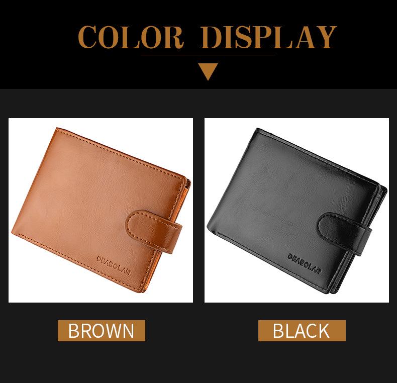 Men's Casual PU Leather Snap Wallet - Retro Coin Purse and Multi-Functional Design