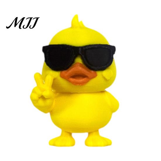 Exquisite Crafts for Colleagues 3D Printed Yellow Duck Figurine, Funny Statue with Vivid Expressions, Healing Desk Companion Cute Miniature