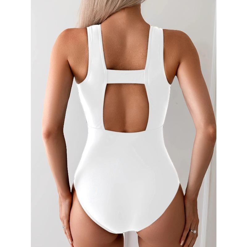 Sportlicher Schlanker Badeanzug Damen Einteiler Reißverschluss Badebekleidung Weiblich Sexy Bademode Schwimmen Badeanzug Strandmode XXL
