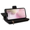 For iPhone 16e Zipper Wallet Case with 15 Card Slots and Strap Leather Phone Cover
