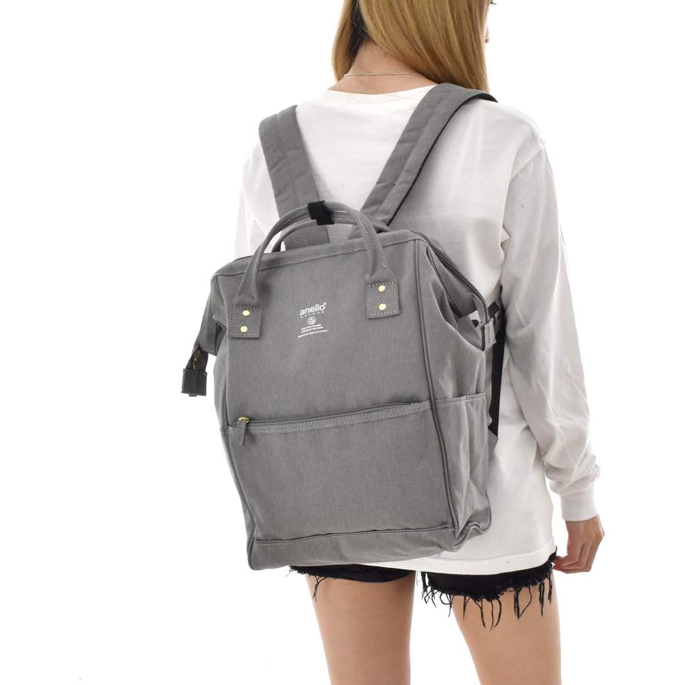 Anello Grande Regular Backpack Navy 口金 Design Durable Fabric Stylish Travel Bag