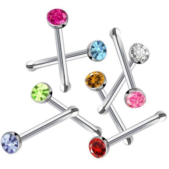 Rings Piercing Attractive Rhinestone Comfortable to Wear Shiny Body Jewelry Hypoallergenic Stainless Steel