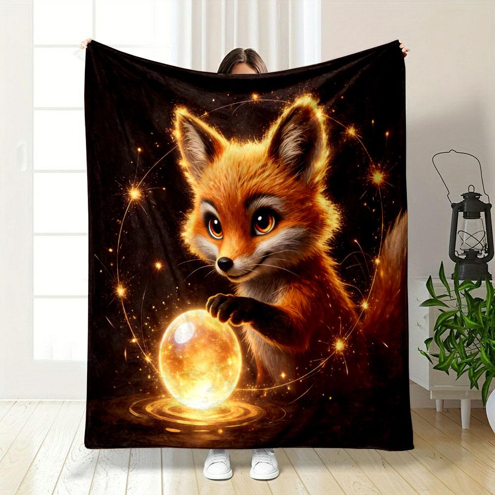 6 Styles A Fox Under A Dreamy Starry Sky Print Warm Comfortable Blanket Home Travel Camping for Adults and Kids Luxury Gifts