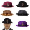 Unisex Woolen Felt Panama Hat Masquerade Ball Fedora Hat Role Playing Party Hat