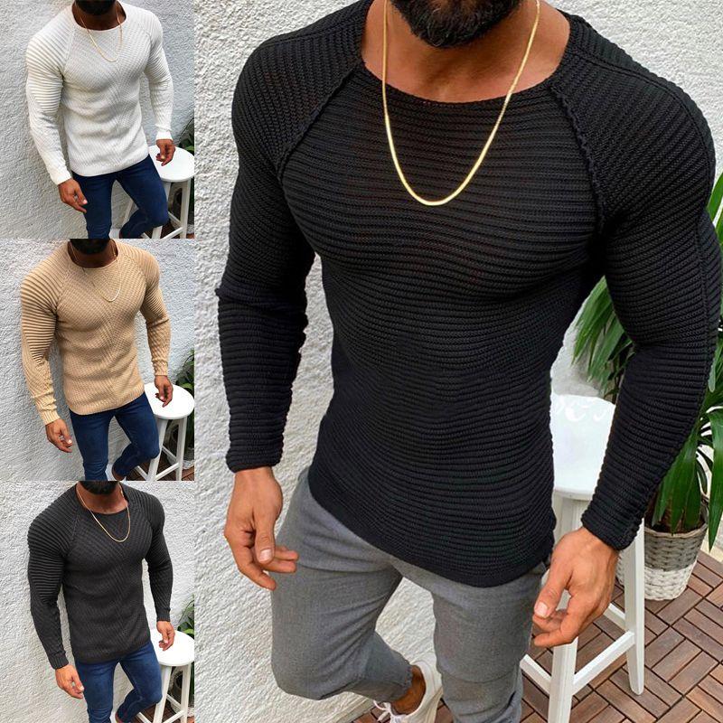 Men O-neck Slim Fit Autumn Winter Sweaters With Long Sleeves For Casual Wear