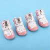 4Pcs Lot Pet Dog Shoes Puppy Non Slip Breathable Mesh Outdoor Walking Boots(Pink,3#)