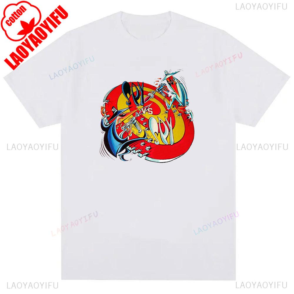 IMMA GONNAKILL YOU YOU LITTLE SHI Spy Vs Spy Mens T Shirt Summer Cotton Crew Neck Humorous Retro 80s Cartoon Graphic Shirt Tee