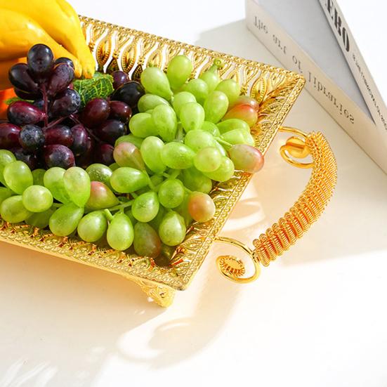 Elegant Retro Fruit Tray Portable Non-slip Decorative Snack Plate for Desktop