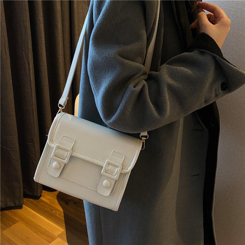 New Retro Red Small Square Bag For Women Daily Commuting Versatile Female Crossbody Bags Pu Leather Solid One Shoulder Pack