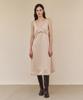 LEUNI Emma Satin Shirred Dress - Peach Beige