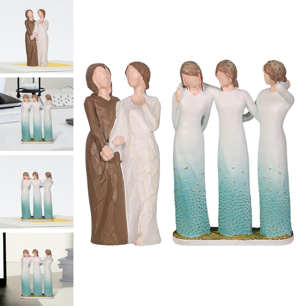 Sister Figurine Modern Resin Collectible Decorative Friendship Gifts for Desk Anniversaries Christmas Centerpiece Birthday