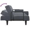 Vidaxl Foldable Sofa With Armrests, Dark Grey, Velvety