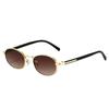 New Fashionable Metal Oval-Frame Sunglasses Retro Street Style Sun Glasses Unisex Outdoor Travel Anti-UV Shades UV400