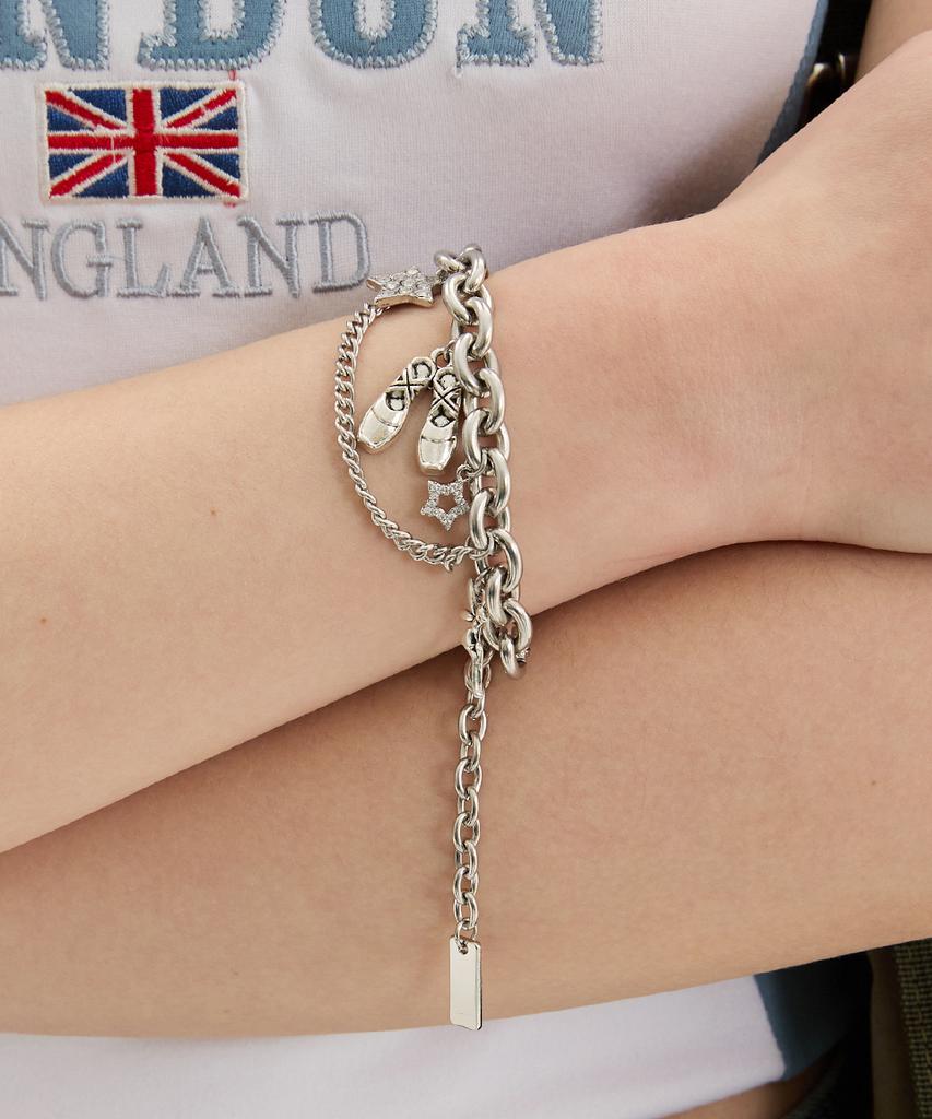 Vvv [Set] Pointe Shoes Ribbon Star Mix Necklace + Bracelet