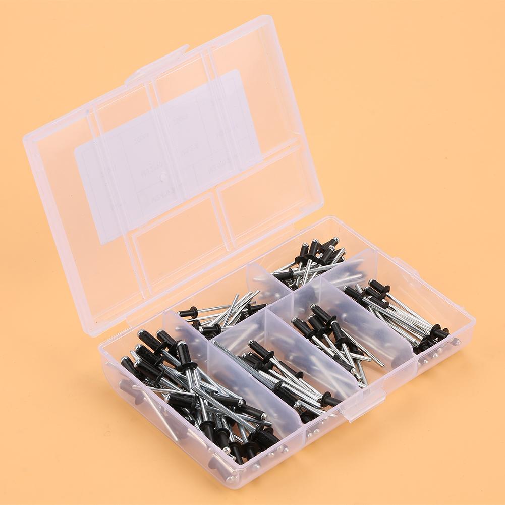 120pcsset M2.4  M3.0  M3.2  M4 Aluminium Blind Rivets Fasteners Assortment Kit with Box