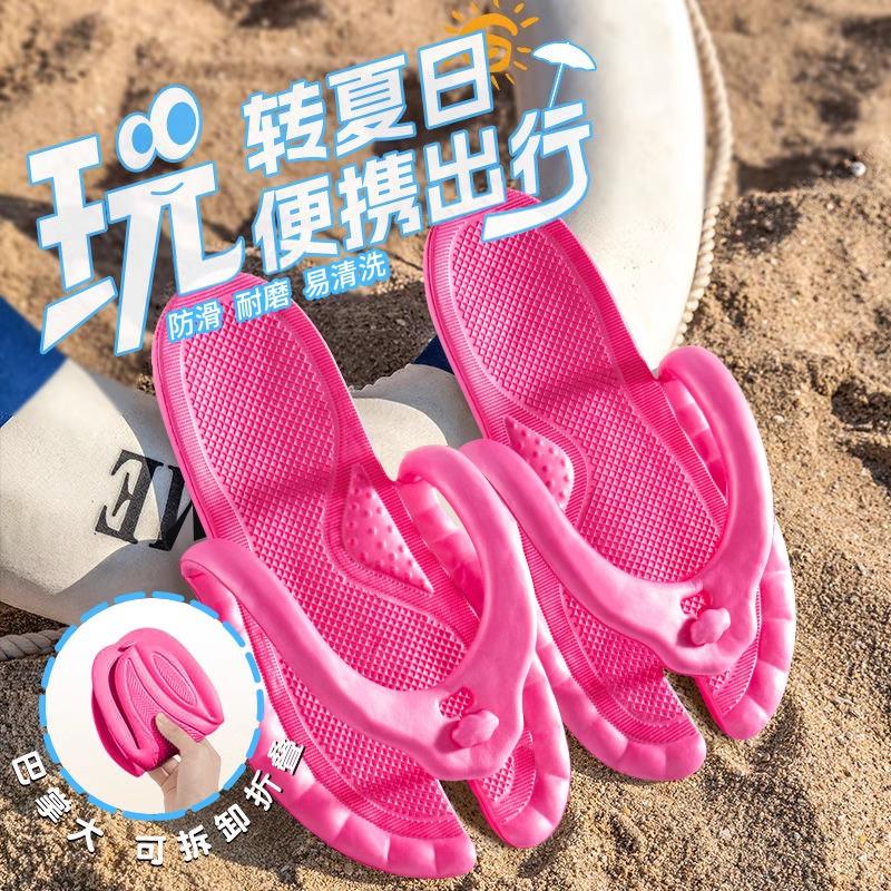 Portable Non-Slip Folding Travel Flip-Flops for Couples – Ideal for Beach, Hotel, and Influencer Use