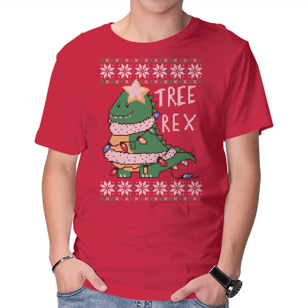 Unisex Crew Neck T-Shirt Tree Rex Sweater Graphic Short Sleeve Casual Tee S