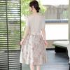 Tang Furen Elegant V-Neck Printed Summer Set
