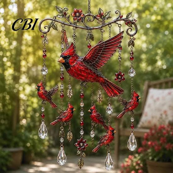 Fenster Hängende Windspiele Outdoor Vogelglocken, Dekorative Anhänger, Acryl Gartenornament Aufhängungen für Veranda Terrasse Dekorationen Natur inspiriert