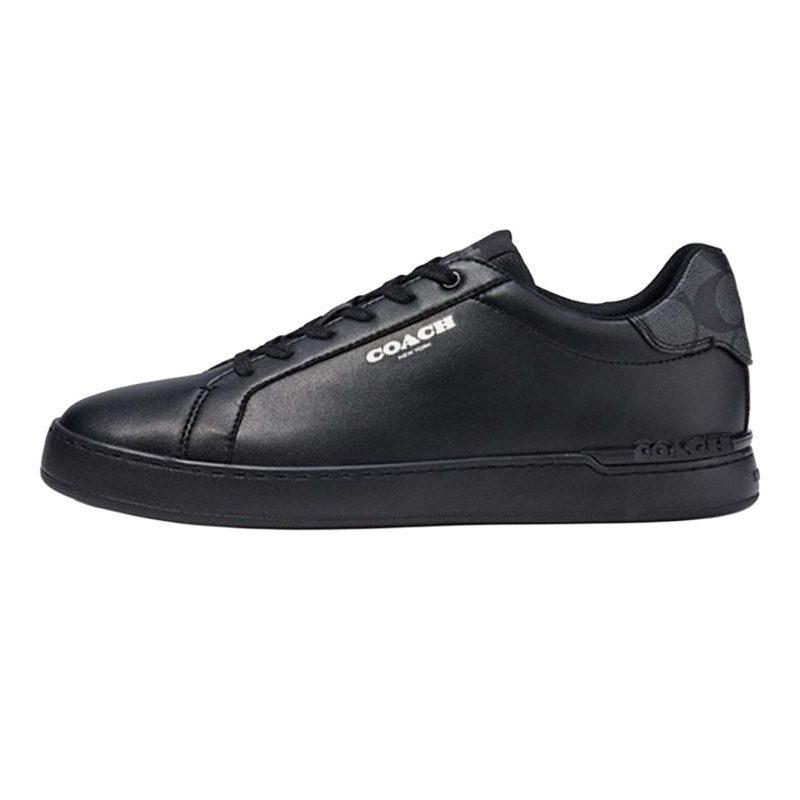 Coach Leather Low Top Stylish Skateboarding Shoes Men's Black CC724-BLK