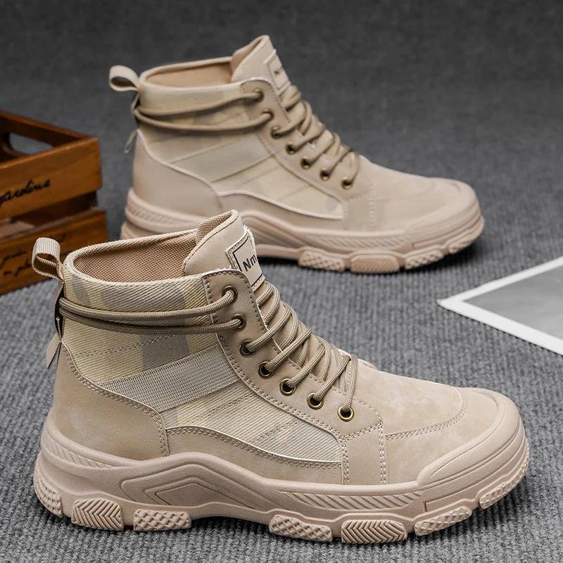 Nová sportovní obuv Pánská pohodlná plátěná kotníková obuv Vysoká pánská sneakers Designová pánská běžecká módní mládežnická síťovaná obuv Pánská