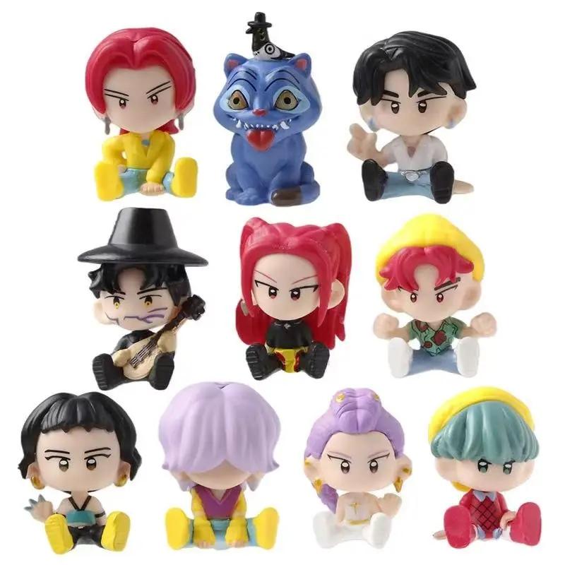 10pcs/Set Kpop Demon Hunters Action Figure Toy Derpys Tiger Rumi Mira Zoey Sussy Figurine Doll Model For Fans Gift
