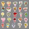 50 Sträuße Doodle Persönlichkeit Cartoon Kleine Frische Blumen DIY Wasserbecher Handy Koffer Aufkleber Wasserdicht
