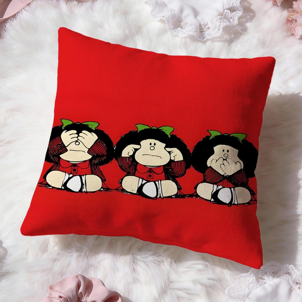 Anime M-MafaldaS Cushion Cover Premium Comfort Reversible Pillow Cove -Two in One Design for Any Room & Car Interior