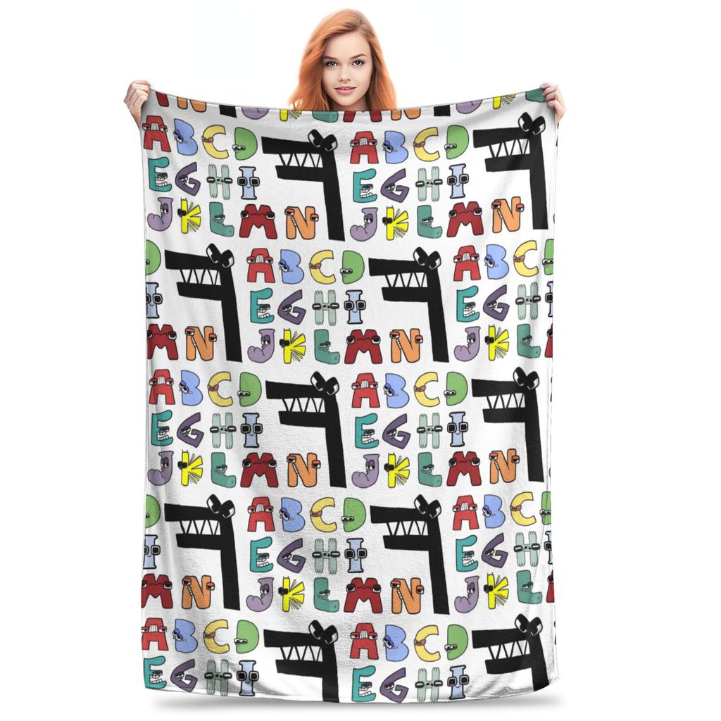 Coperta Copripiumino Alphabet Lore Pile Lettere Calda Coperta Plaid per Camera da Letto Divano Quilt per Camera da Letto
