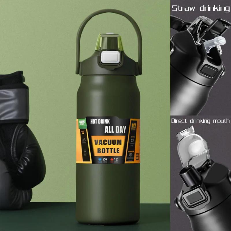 

Термобутылка из нержавеющей стали 2,5 л, большая емкость, термокружка для воды, портативная, 2500 мл, термос, изолированная чашка, стакан 2 л, 84 унции 2500ml зелёный