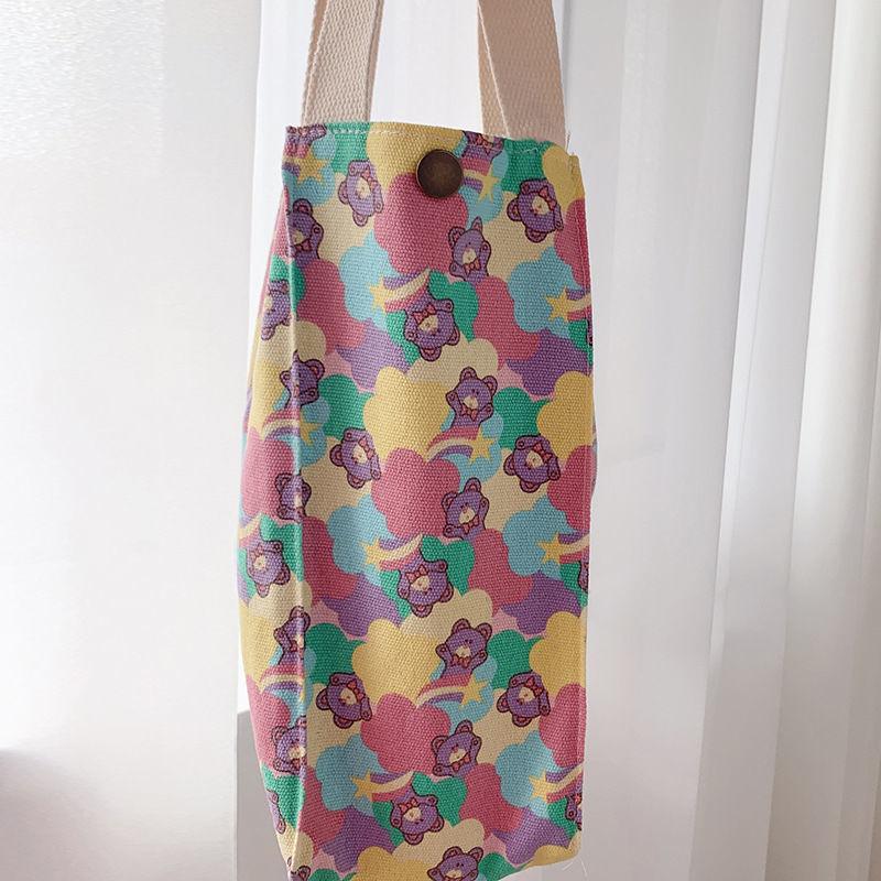 Color Canvas Water Bottle Holder Carry Bag Coffee Cup Storage Sleeve Cover Handbags Mobile Phone Umbrella Hand Bags Accessories