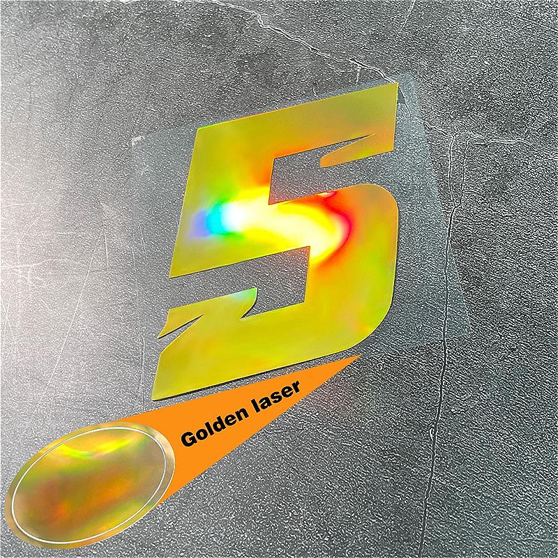 

1 шт. Золотая лазерная наклейка с арабскими цифрами для мотоцикла, водонепроницаемая, для топливного бака мотоцикла, переднего обтекателя, шлема, универсальная виниловая наклейка S-High 5cm