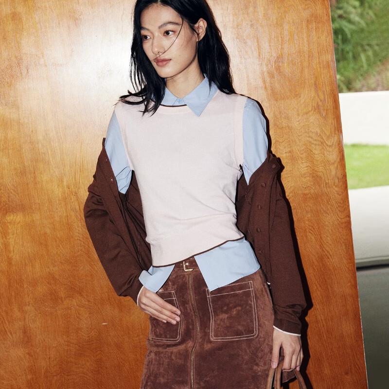 ONLY Women's Colorblock Knit Cardigan & Vest Set