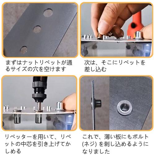 YFFSFDC Rivet Nuts, Aluminum Blind Nuts, Threaded Rivet Nuts, 100-Piece Set, Hollow Rivets, DIY, Machinery, Car Repair Parts, Storage Case Included, M