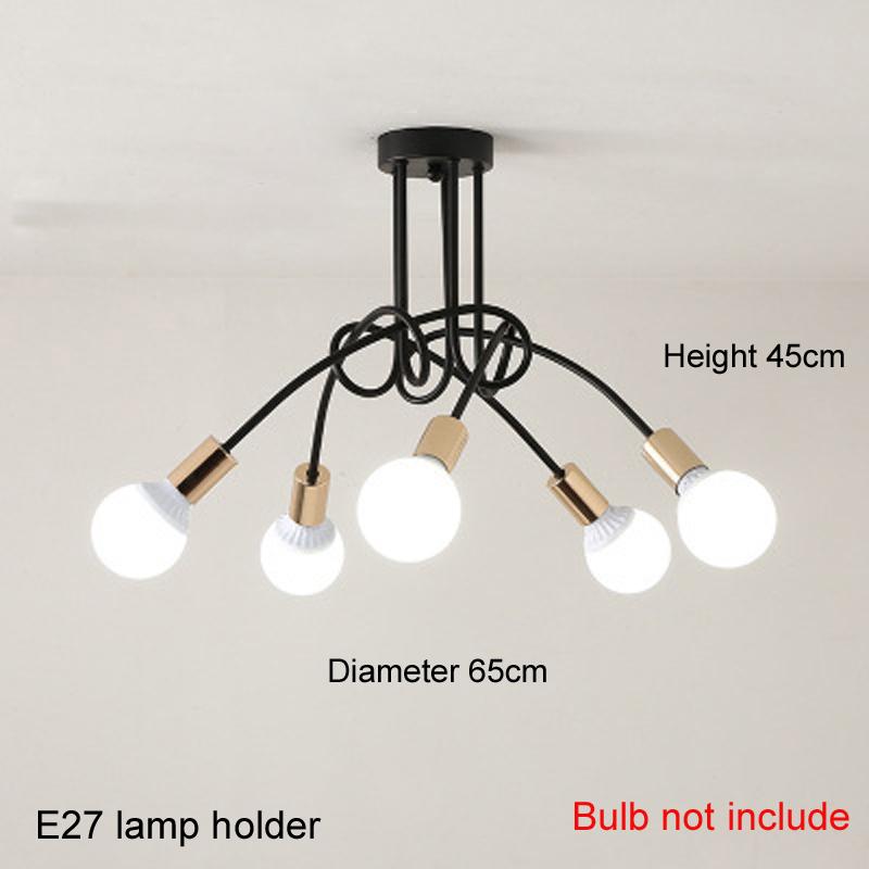 Retro Schwarzer Deckenleuchter Schmiedeeisen E27 Deckenleuchte Weiße Hängelampe Wohnzimmer Schlafzimmer Dekoration Innenbeleuchtung