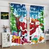 2pcs- Elk Christmas Decorative Printed Curtains - Polyester Material - Suitable for Bedroom, Living Room, Study