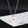 Trendy Unisex Titanium Steel Necklace with Ace of Hearts and Spades Heart Pendant – Long Sweater Chain.