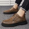 Men's Shoes Autumn British Versatile Business Dress Leather Casual Leather Shoes Work Low Top Martin Trend Shoes